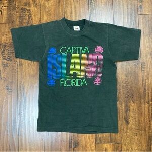 CAPTIVA ISLAND T-Shirt VINTAGE Black Florida Single Stitch VTG Size Medium
